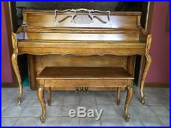 Charles R. Walter French Provincial Walnut console piano