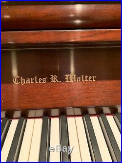 Charles Walter Console Piano With Bench. Pristine Condition