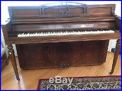 Chickering Upright Spinet Piano with Matching Piano Bench