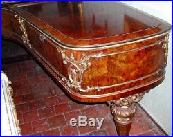 Collard & Collard Aboyna Burled gilded Louis XV, rococo Art Case grand piano