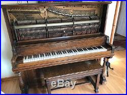 Crown 4-Pedal Victorian Upright Antique Piano Geo P Bent 1890 serial# 42708 RARE