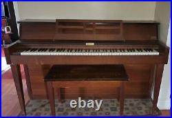 Currier Upright Piano with Bench Cherry Wood 2 pedals