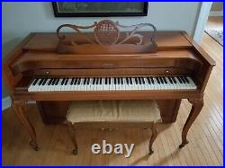 EUC Mid Century Baldwin Acrosonic spinet piano with Bench, cushion. ORIGINAL OWNER