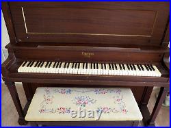 Emerson Piano Co. Vintage Emerson Piano. Plays. Keys replaced. READ