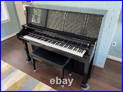 Essex designed by Steinway 48 Upright Piano High Polish Black Near Mint