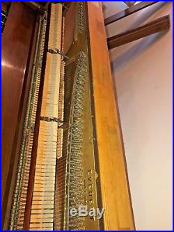 Everett Studio Upright Piano, Great Sound, Tuned, Cleaned, Matching Bench
