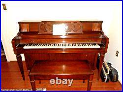 Everett WALNUT 1979 UPRIGHT PIANO + BENCH VG Cond Needs Tuning DC Area Pickup