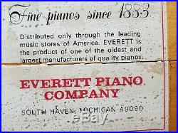 Everett Walnut Upright Piano with bench in Excellent Condition