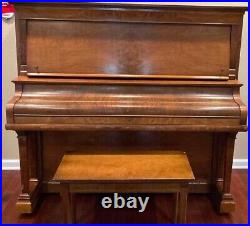 For Sale Vintage Antique Hobart M. Cable upright piano with bench 1910-1915
