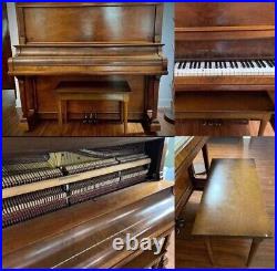For Sale Vintage Antique Hobart M. Cable upright piano with bench 1910-1915