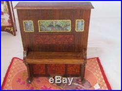 Frank Preene Artisan Handcrafted Upright Piano Electrified Dollhouse Miniature