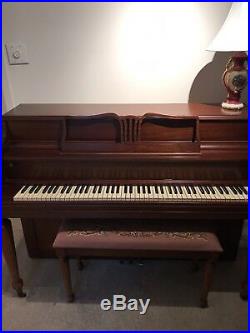 Gulbransen Piano with Matching Needlepointed Cushion Bench