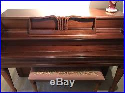 Gulbransen Piano with Matching Needlepointed Cushion Bench