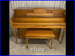 Hobart M. Cable Spinet Piano Walnut Satin Finish Antique