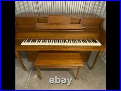 Hobart M. Cable Spinet Piano Walnut Satin Finish Antique