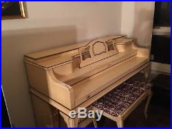 Janssen piano-upright- with bench- 3 pedals- ivory- good condition- Vintage
