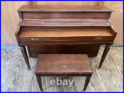 Jonas Chickering Console Piano With Bench