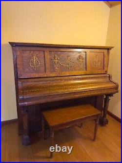 KIMBALL Victorian Piano In Quarter Sawn Oak Cabinet VERY RARE