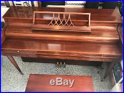 Kimball 4272 Walnut Upright Console Piano Made in USA in 1965 Bench Included