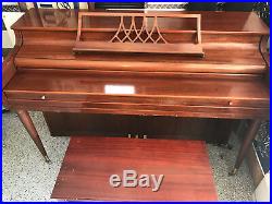 Kimball 4272 Walnut Upright Console Piano Made in USA in 1965 Bench Included