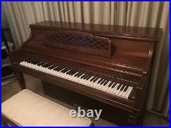 Kimball Artist Console upright piano with matching bench seat