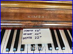 Kimball Console Upright Piano and Bench 42 High