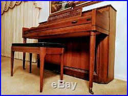 Kimball Spinet Console Piano with Bench, Metronome & Huge Box of Sheet Music