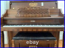 Kimball Upright Piano with Bench in great condition with variety of sheet music