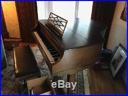 Kimball baby grand piano dark brown with bench beautiful condition