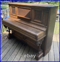 Kingsbury Chicago Piano Upright Wood Decorative Ornate Music Vintage Collectible
