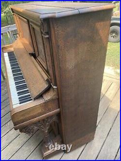 Kingsbury Chicago Piano Upright Wood Decorative Ornate Music Vintage Collectible