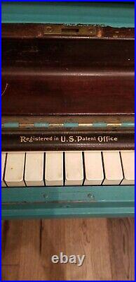 Kingsbury (the Cable Company) Upright Piano (Painted Teal)
