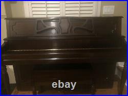 Knabe WV-243T Upright Piano and Bench (Walnut) Excellent Condition