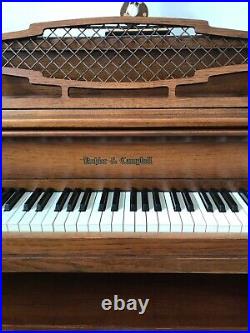 Kohler and Campbell upright piano, Brown, walnut finish in excellent condition