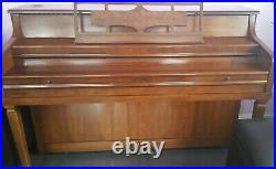 Kranich & Bach Pianos Since 1864 Artist Console Upright Ornate Oak Piano
