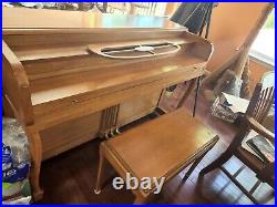 Lester Upright piano with bench in good condition, serial # 153455