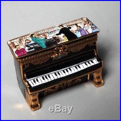 Limoges France Upright Piano With Orchestra Handpainted Trinket Box