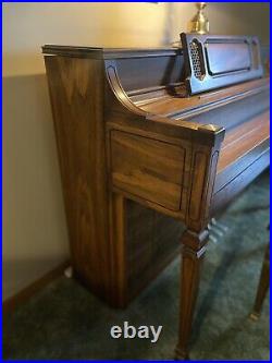 Lowrey Upright Piano Used Good Condition With Piano Bench and Lamp