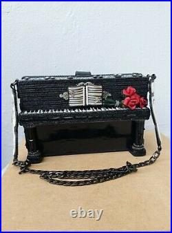 Mary Frances Upright Piano music Black SPRING Purse Bead Bag Handbag