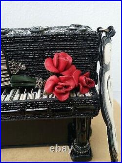 Mary Frances Upright Piano music Black SPRING Purse Bead Bag Handbag