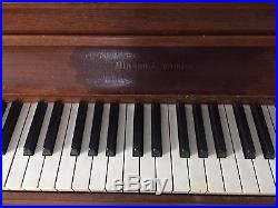 Mason & Hamlin walnut console upright piano #52785 with bench