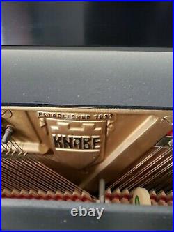 Mid Century Modern Knabe Piano Console Upright Piano Satin Ebony- Black