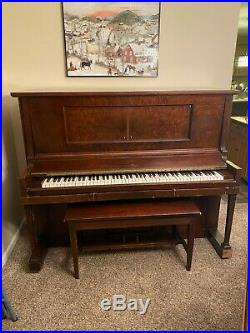 Milton antique upright player piano with bench