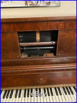 Milton antique upright player piano with bench