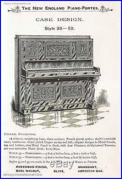 New England Piano Co. Upright c. 1900-1915