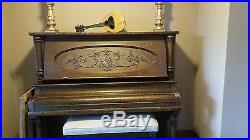 P. A. Starck Cabinet Grand Double Repeating Brass Flange Action Upright Piano