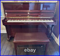 Pearl River Upright Piano with Bench Included (Gleaming Mahogany Finish)