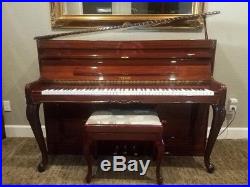 Petrof Baroque Console Upright Piano. Carefully maintained. Gloss cherry finish