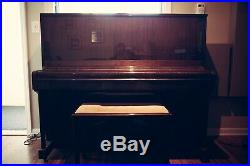 Petrof P125 Upright Piano 49 in Dark Brown High Gloss 1988