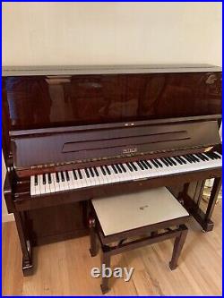 Petrof Upright Piano, Glossy Mahogany, withbench, in excellent condition
